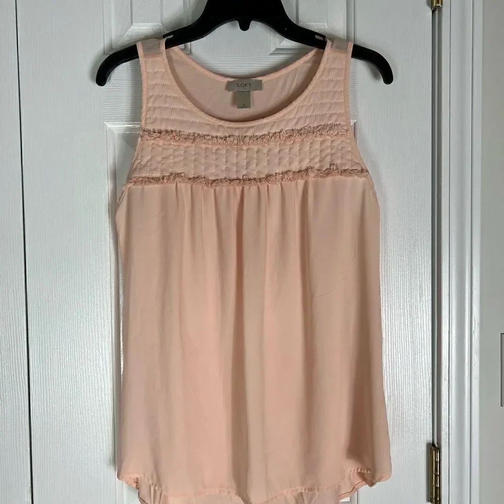 Ann Taylor Loft Peach Womens Blouse Tank M